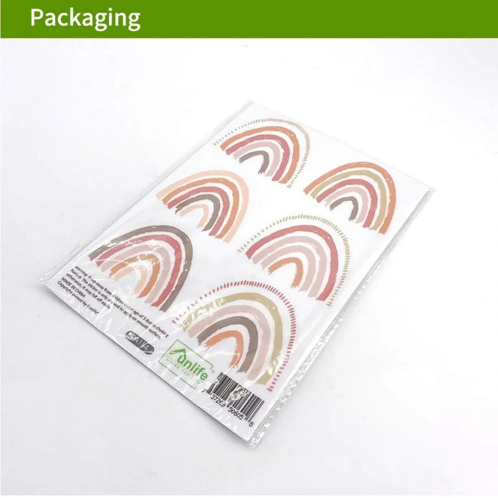 Neutral Rainbow Wall Decal Stickers - Set of Pastel Rainbows